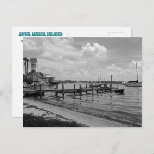 Bootsanleger mit Bridge Street Uhrturm Postkarte (Vorne/Hinten)