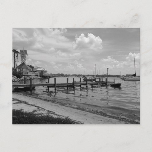 Bootsanleger mit Bridge Street Uhrturm Postkarte (Vorderseite)