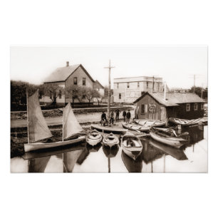 Bootsanlegestelle auf der Marinestadt Belle River  Fotodruck