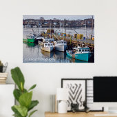 Bootsanlegestelle für die Nacht in Portsmouth, NH Poster (Heimbüro)