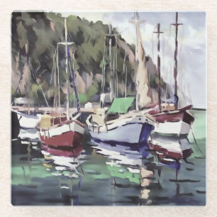 Bootsanlegestelle in Turunc Gulet Sailboat Akrylli Glasuntersetzer