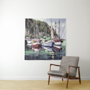 Bootsanlegestelle in Turunc Gulet Sailboat Akrylli Wandteppich