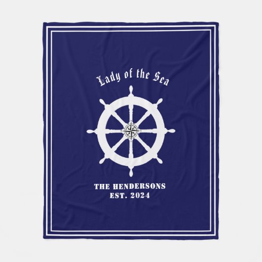 Bootsanlegestelle mit Kompass-Rose Maßgeschneidert Fleecedecke (Vorderseite)