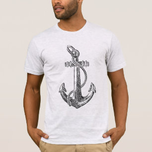 Bootsanschor Nautic Etching Grunge wie T-Shirt