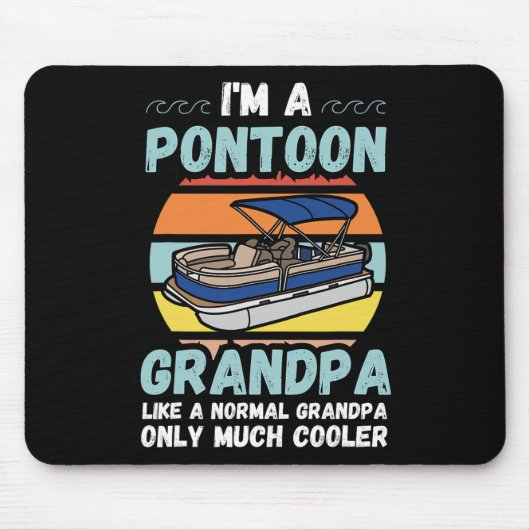 Bootsbesitzer Pontoon Opa Großvater Pon Mousepad (Vorne)
