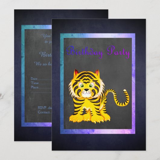 BOOTSCHAFT BIRTHDAY PARTY EINLADUNG (Vorne/Hinten)