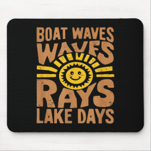 Bootschaft Sonnenstrahlen See Tage Lustig Retro So Mousepad