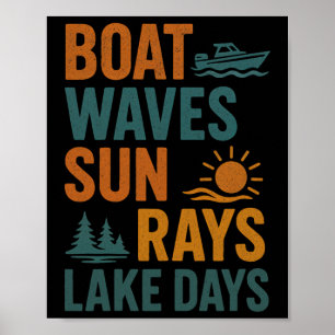 Bootschaft Sonnenstrahlen Seetage Retro-Sommer - S Poster