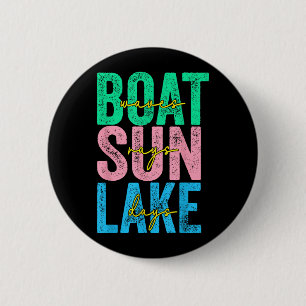 Bootschaft Sonnenstrahlen Seetage Retro Strand Som Button