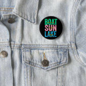 Bootschaft Sonnenstrahlen Seetage Retro Strand Som Button (Beispiel)
