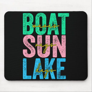 Bootschaft Sonnenstrahlen Seetage Retro Strand Som Mousepad