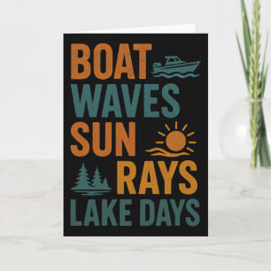 Bootschaft Sonnenstrahlen Seewellen Retro-Sommer a Karte