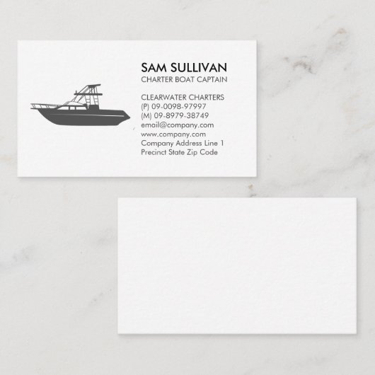 Bootscharta Fischerei Visitenkarte (Vorne/Hinten)