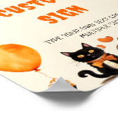 Bootschwarze Katze Halloween-Party Tafelzeichen Poster (Ecke)