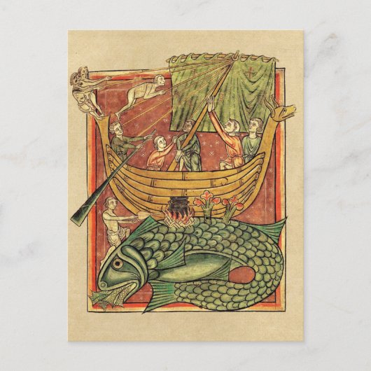 Bootsfahrt auf einem Wal Postkarte (Vorderseite)