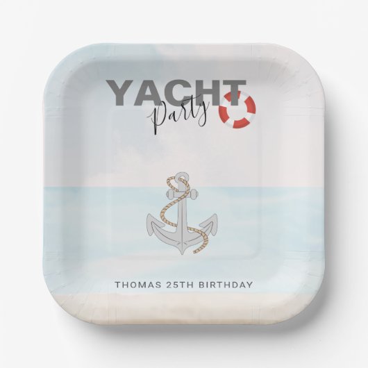 Bootsfahrt Geburtstagsparty Pappteller (Vorderseite)