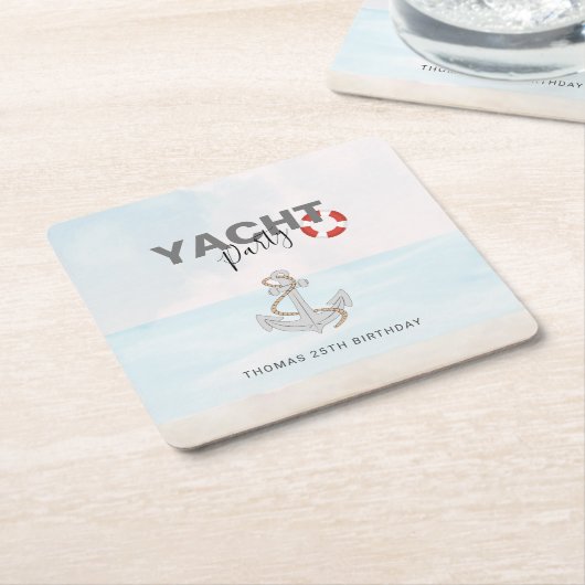 Bootsfahrt Geburtstagsparty Rechteckiger Pappuntersetzer (angewinkelt)