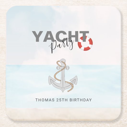 Bootsfahrt Geburtstagsparty Rechteckiger Pappuntersetzer (Vorderseite)
