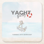 Bootsfahrt Geburtstagsparty Rechteckiger Pappuntersetzer (Vorderseite)