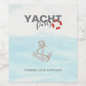 Bootsfahrt Geburtstagsparty Weinetikett (Einzelnes Label)