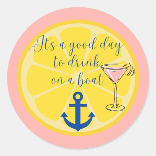 Bootsfahrt Runder Aufkleber (Vorderseite)