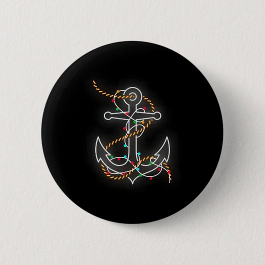 Bootsfahrt Weihnachtslichter Anker Santa Segelboot Button (Vorderseite)