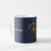 Bootsführer Individuelle Name Blue Marine Kaffeetasse (Vorderseite Links)