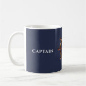 Bootsführer Individuelle Name Blue Marine Kaffeetasse (Links)