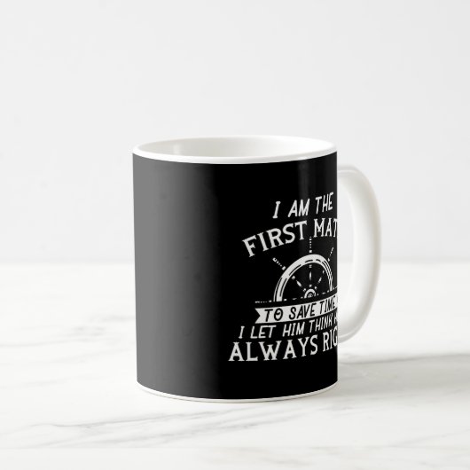 Bootsführer Kapitän Sailor First Mate Shipmaster Kaffeetasse (VorderseiteRechts)