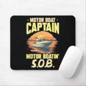 Bootsführer Motorboot Kapitän Motorboot Kapitän Mo Mousepad (Mit Mouse)