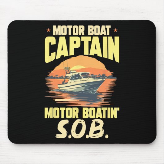 Bootsführer Motorboot Kapitän Motorboot Kapitän Mo Mousepad (Vorne)