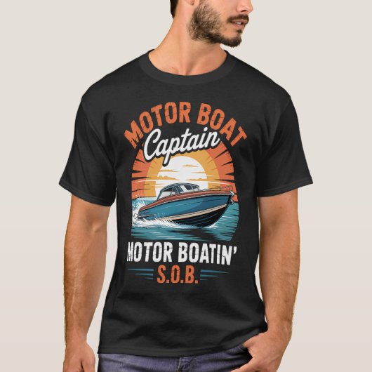 Bootsführer Motorbootfahren T-Shirt (Vorderseite)