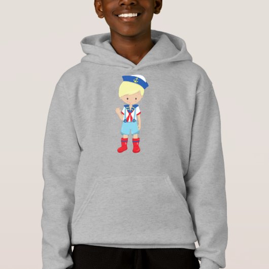 Bootsführer, Skipper, Blond Hair, Niedlicher Junge Hoodie (Vorderseite)