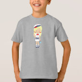 Bootsführer, Skipper, Niedliches Mädchen, Blonde H T-Shirt (Vorderseite)