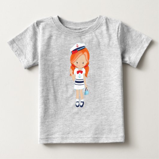 Bootsführer, Skipper, Niedliches Mädchen, Orange H Baby T-shirt (Vorderseite)