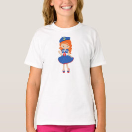 Bootsführer, Skipper, Orange Hair, Niedliches Mädc T-Shirt
