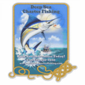 Bootsgeschäft für den Sportfischfang im Meer Aufkleber (Vorderseite)