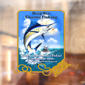 Bootsgeschäft für den Sportfischfang im Meer Fensteraufkleber (Blatt 2)