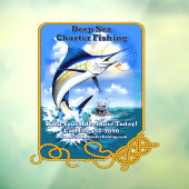 Bootsgeschäft für den Sportfischfang im Meer Fensteraufkleber (Blatt 3)