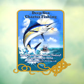 Bootsgeschäft für den Sportfischfang im Meer Fensteraufkleber (Blatt 3)