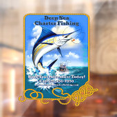 Bootsgeschäft für den Sportfischfang im Meer Fensteraufkleber (Blatt 2)