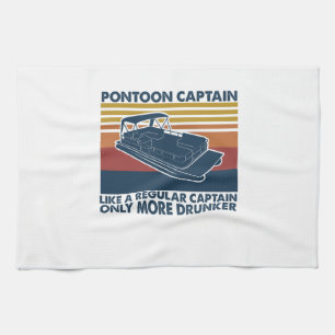 Bootsgeschenk Lustige Vintage-Pontoonboot-Gesche Geschirrtuch
