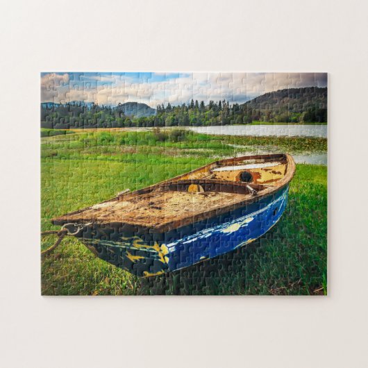 Bootsgrüne Landschaft Puzzle (Horizontal)