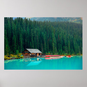 Bootshaus am Lake Louise im Banff National Park, Poster