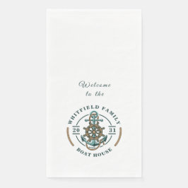 Bootshaus Anchor Rad Jahr Personalisiert Serviette