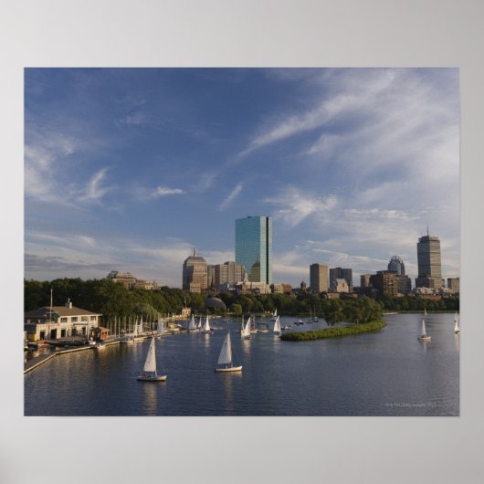 Bootshaus im Charles River in der Esplanade Poster (Vorne)