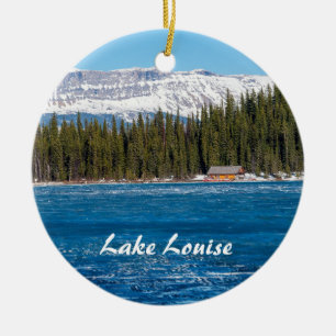 Bootshaus neben dem Lake Louise - Banff, Kanada Keramik Ornament