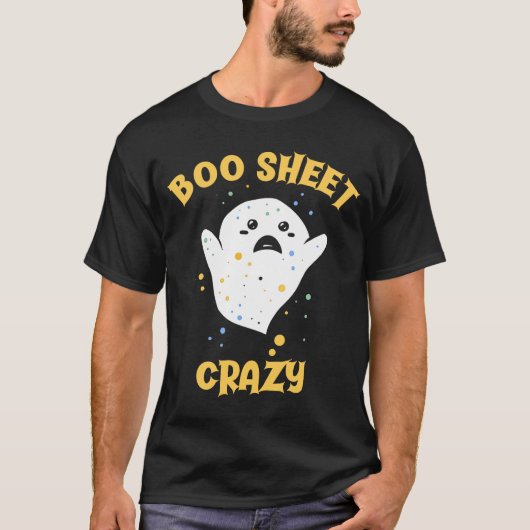 Bootsheet Crazy Baby Ghost Halloween T-Shirt (Vorderseite)