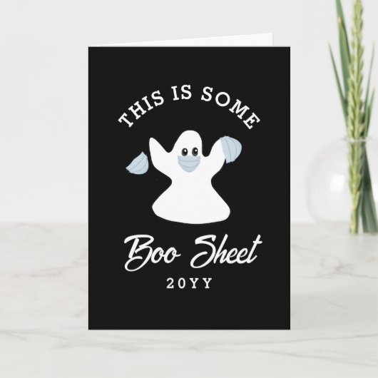 Bootsheet Funny Ghost Halloween Zitat Custom Karte (Vorderseite)