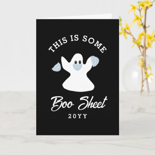 Bootsheet Funny Ghost Halloween Zitat Custom Karte (Gelbe Blume)